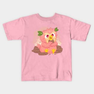 little peach owl with yith yummy cookie- for Men or Women Kids Boys Girls love owl Kids T-Shirt